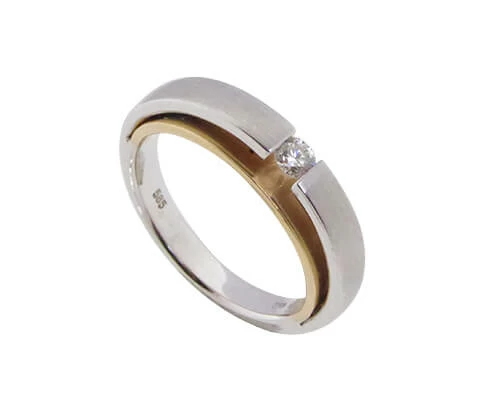 Christian wit en rosé gouden ring met diamant