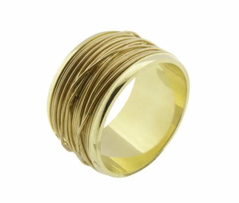 Geel gouden gevlochten draad ring