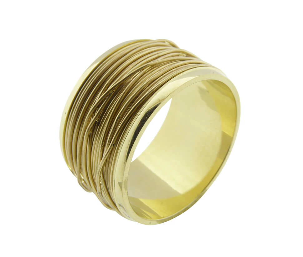 Geel gouden gevlochten draad ring
