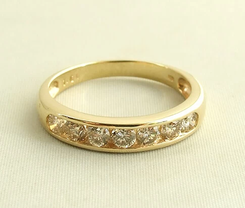 Occasion geel gouden diamanten ring