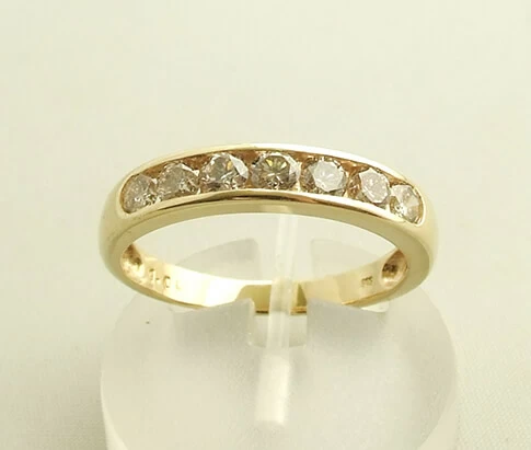 Occasion geel gouden diamanten ring