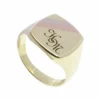 Tricolor gouden zegelring met gravering
