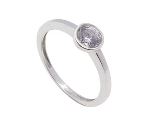 Wit gouden Christian zirkonia ring