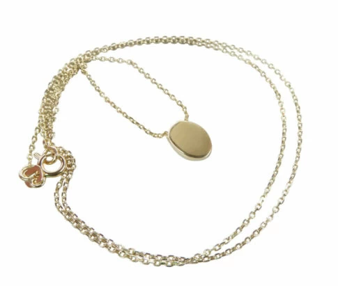14 karaat ovale hanger met ketting