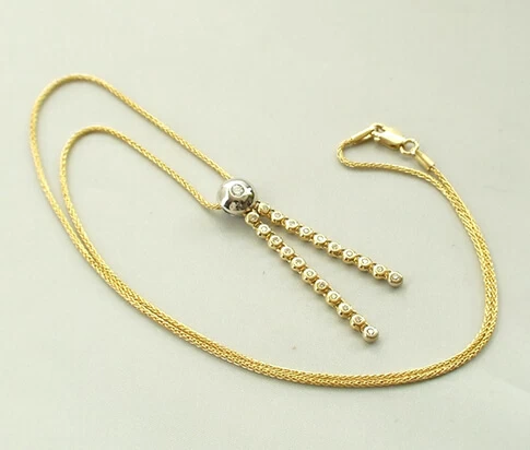 Bicolor gouden collier diamanten hanger