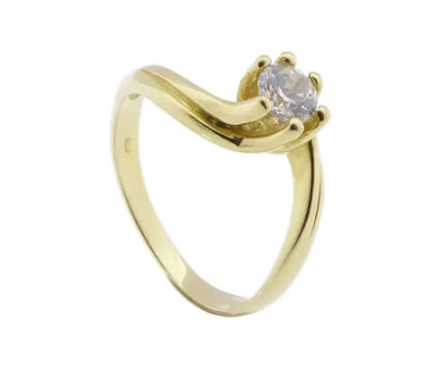 Gouden gekrulde zirkonia ring
