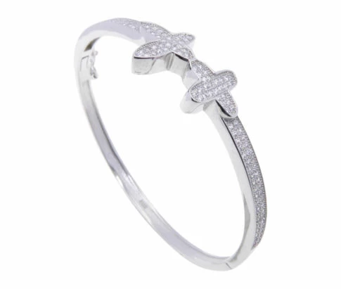 Zilveren zirkonia ster slavenarmband
