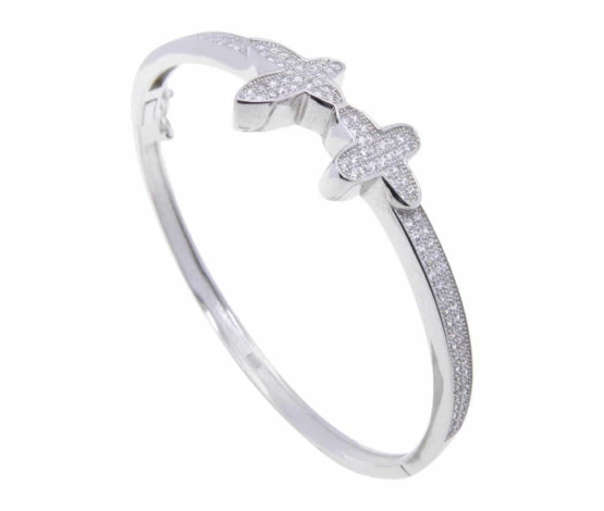 Zilveren zirkonia ster slavenarmband