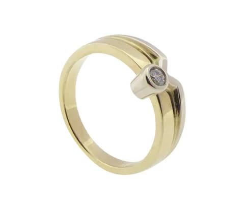 14 karaat Christian gouden zirkonia ring