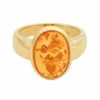 Christian Design gouden ring met barnsteen