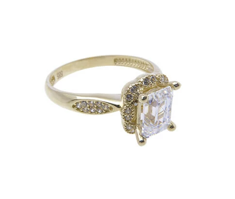 Geel gouden Swarovski zirconia ring