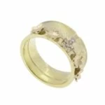 Geel gouden bloem model ring