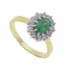 Geel gouden ring met smaragd en diamanten