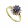 Geel gouden saffieren ring met diamanten
