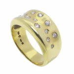 Geel gouden diamanten fantasie ring