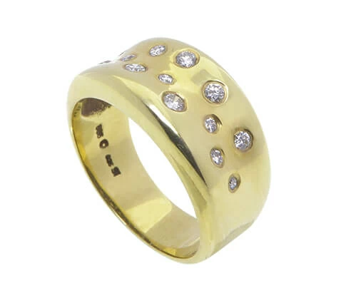 Geel gouden diamanten fantasie ring