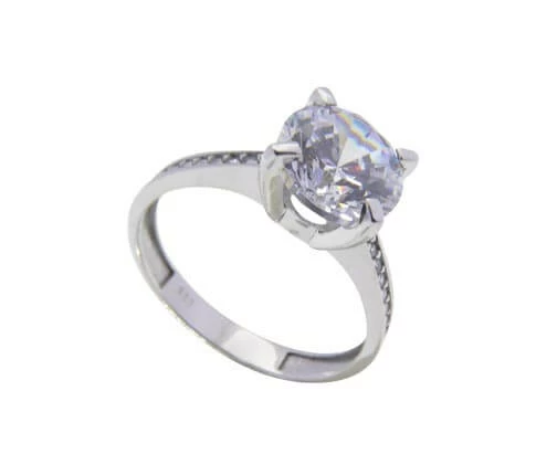 Wit gouden ring met Swarovski zirconia
