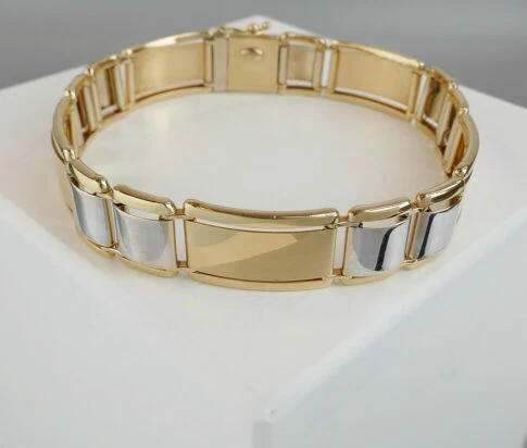 14 karaats heren armband bicolor