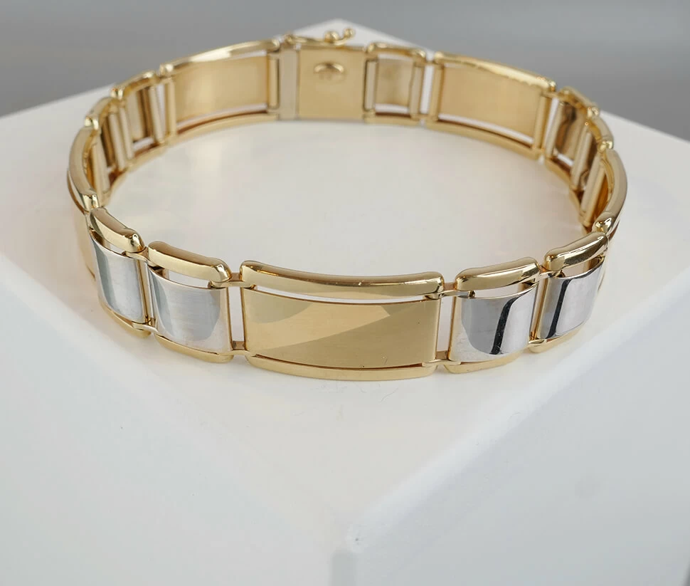 14 karaats heren armband bicolor