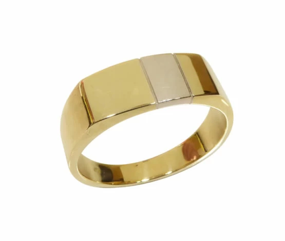 Bicolor gouden cachet ring