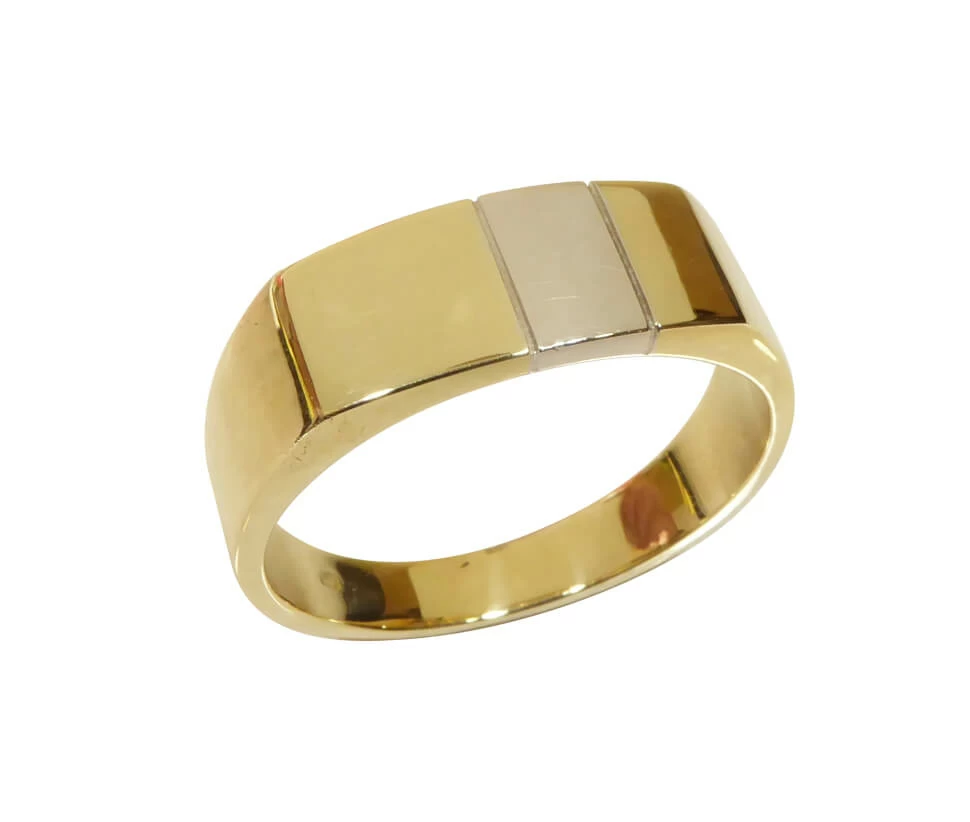 Bicolor gouden cachet ring