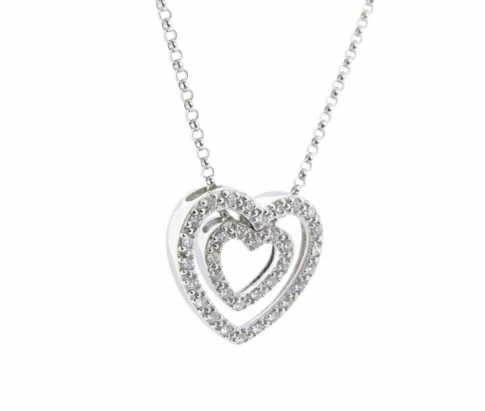 Christian harten diamanten hanger
