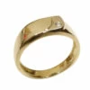 Geel gouden diamanten cachet ring