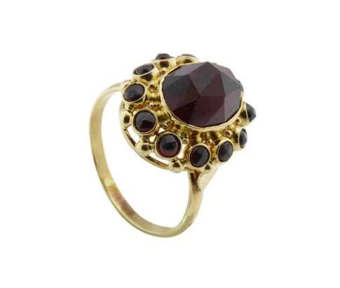 Geel gouden granaat ring