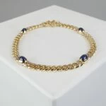 Gouden armband met diamant en saffier