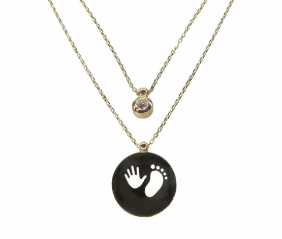 Gouden baby voet en hand hanger Gouden baby voet en hand hanger