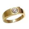 Gouden cachet ring met diamant
