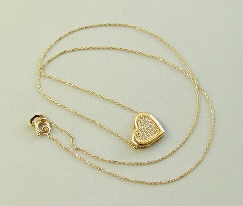 Gouden collier en zirkonia hanger