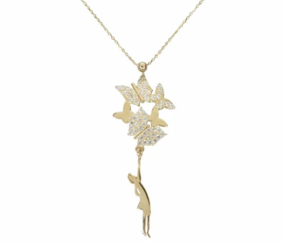 Gouden meisje met vlinders hanger Gouden meisje met vlinders hanger