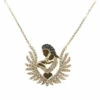 Gouden zirkonia baby en moeder hanger