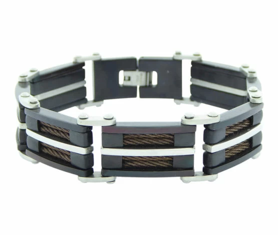 Leather and Steel Bracelet