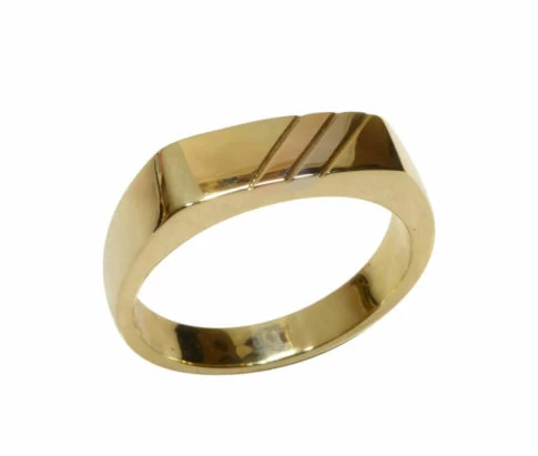 Tricolor gouden cachet ring