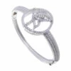 Zilveren zirkonia vlinder slavenarmband