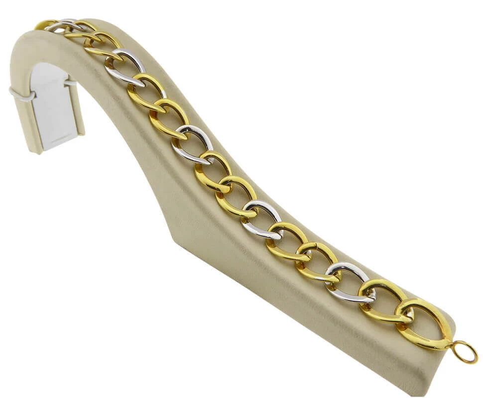 14 karaat bicolor gourmette schakelarmband