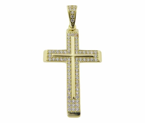 14 karaat gouden zirkonia kruis