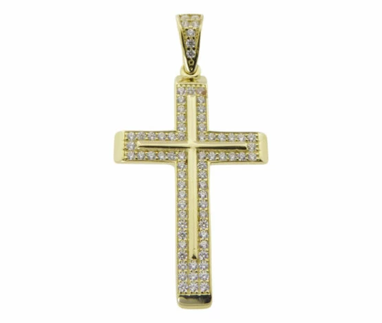 14 karaat gouden zirkonia kruis