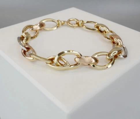 14 karaat holle tricolor armband