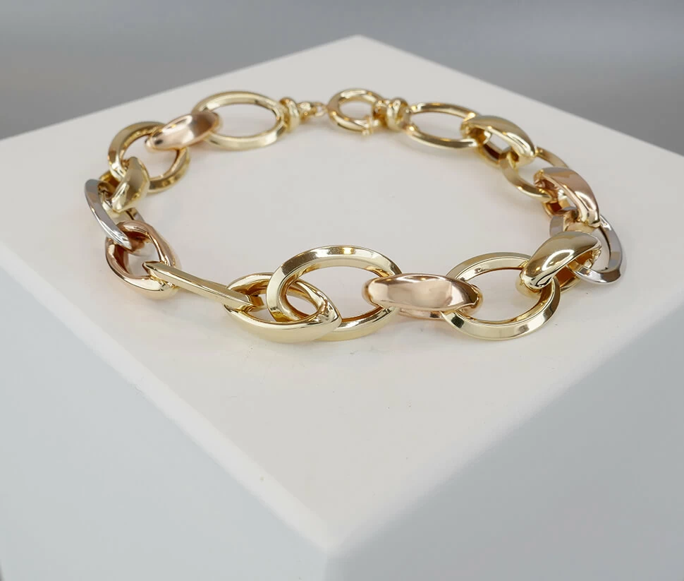 14 karaat holle tricolor armband