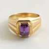 Geel gouden amethyst ring