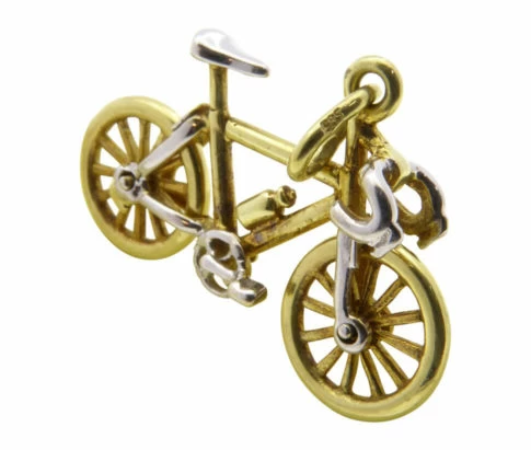Geel gouden fiets hanger