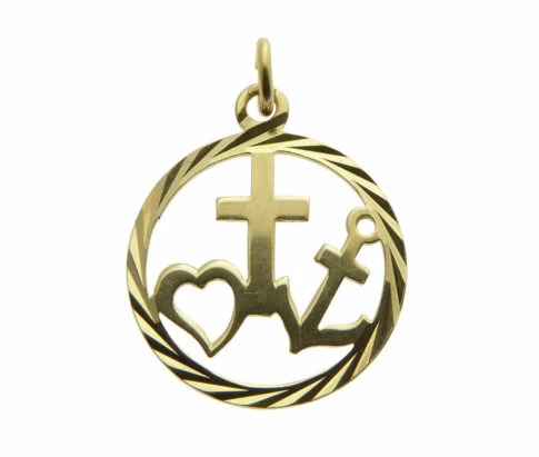 Gouden geluk hoop en liefde hanger