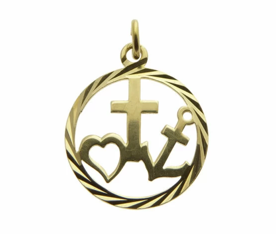 Gouden geluk hoop en liefde hanger Gouden geluk hoop en liefde hanger