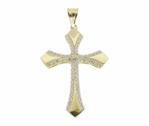 Gouden kruis met zirkonia