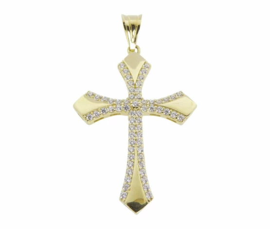 Gouden kruis met zirkonia