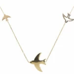 Gouden vogel bedelketting