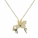 Gouden zirkonia Pegasus hanger